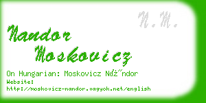 nandor moskovicz business card